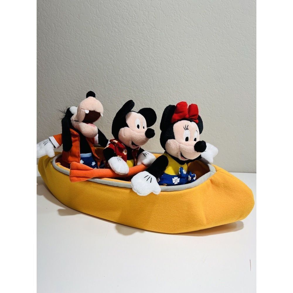 Disney Cruise Line Boat Set Minnie Mickey & Goofy Vintage Rare Yellow Plush - Picture 9 of 11